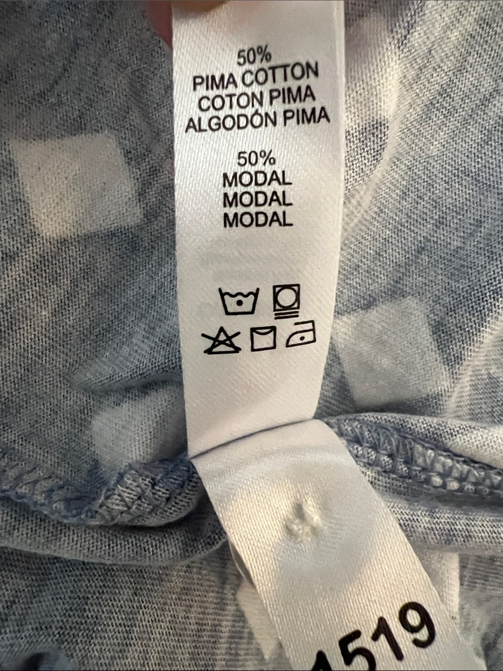 Cosabella Bella Pima Pajama Set 2X Blue Diamond Print Short Sleeve and Pants NWT - Picture 9 of 12